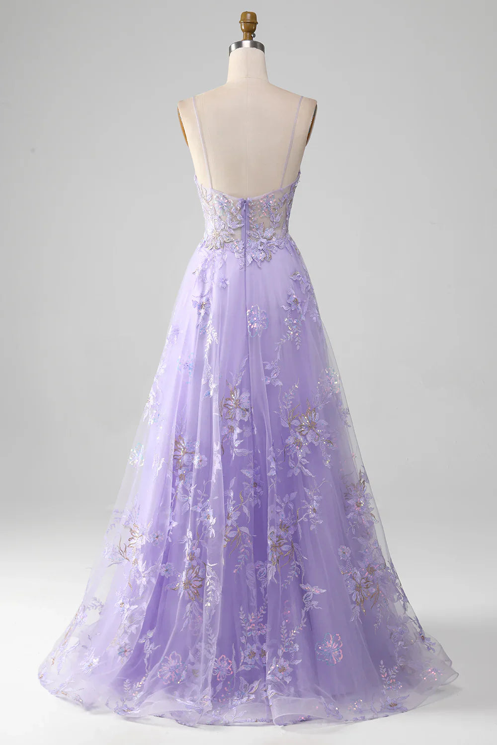 Vestido de fiesta de lentejuelas con bordado en forma de A TP1374