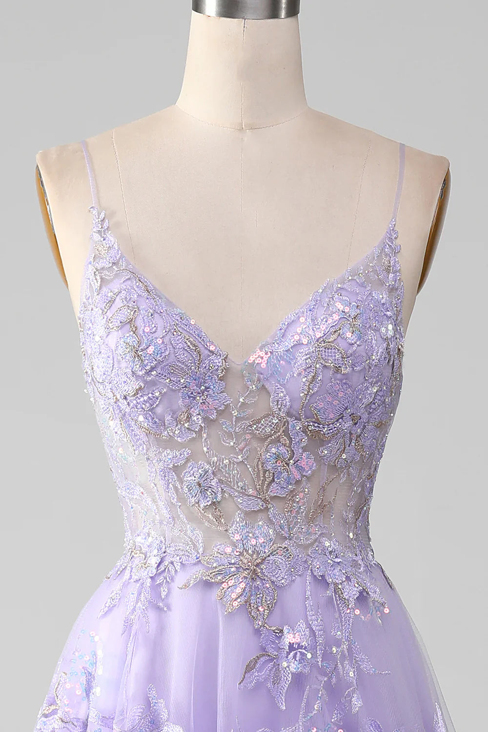 Vestido de fiesta de lentejuelas con bordado en forma de A TP1374