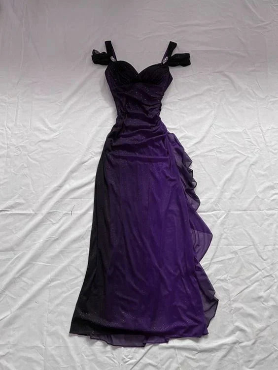 Vestido de fiesta largo de gasa burdeos con escote halter y corte en A, en varios colores, TP1679