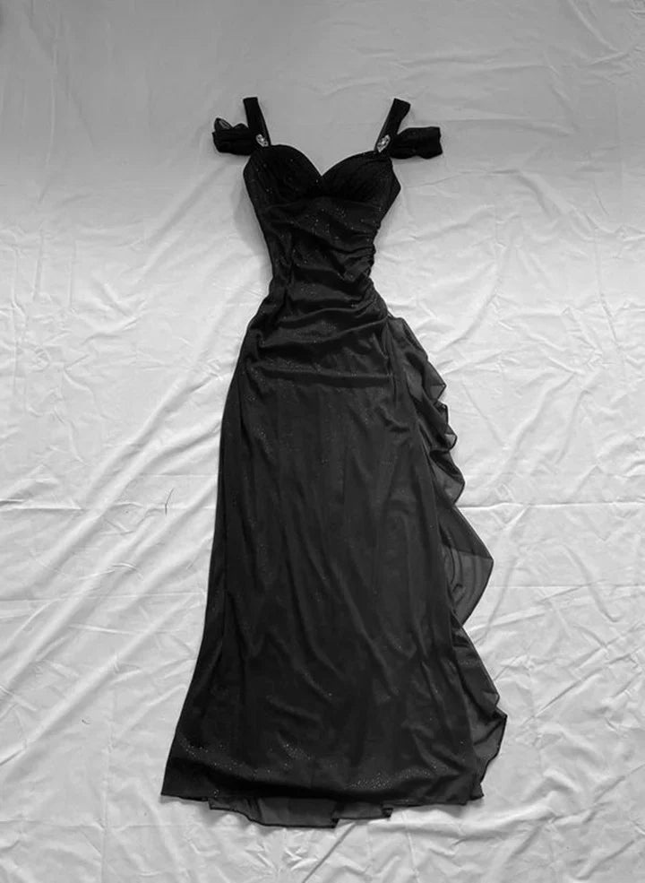 Vestido de fiesta largo de gasa burdeos con escote halter y corte en A, en varios colores, TP1679