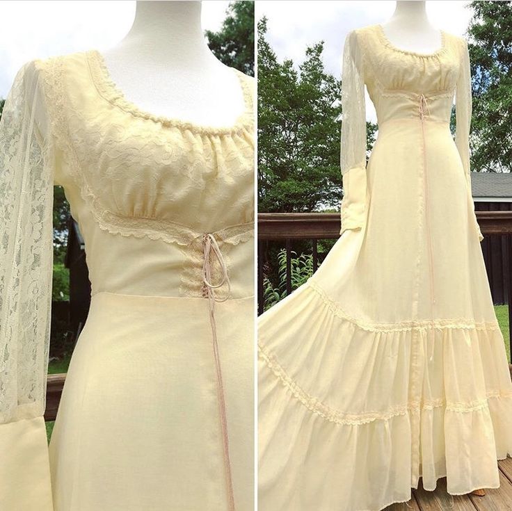 Hermoso vestido de noche amarillo con escote cuadrado y manga larga de encaje TP1854