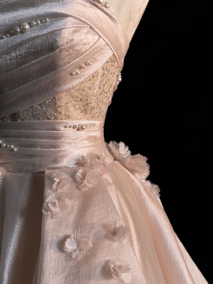 Elegante vestido de noche formal de fiesta rosa, corte A, sin tirantes, de tul perlado, largo hasta el suelo, TP2041