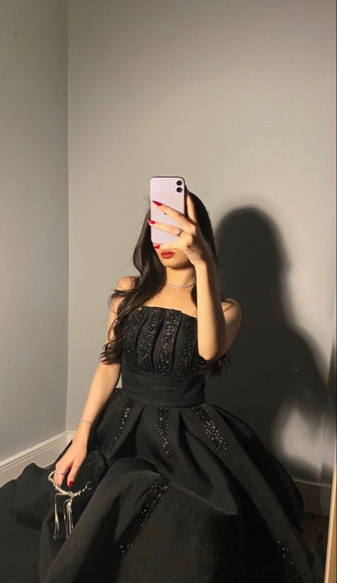 Charming Black Strapless Sleeveless Ball Gown Evening Dress TP2043