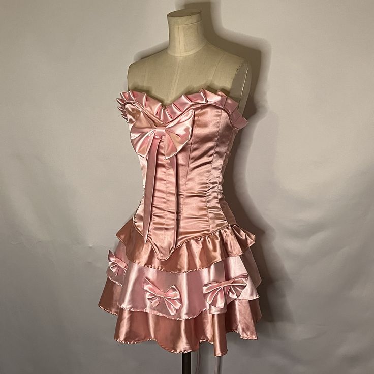 Vestido mini de satén rosa dulce de dos piezas, sin tirantes, con escote corazón, para fiesta de cumpleaños y graduación, TP2180