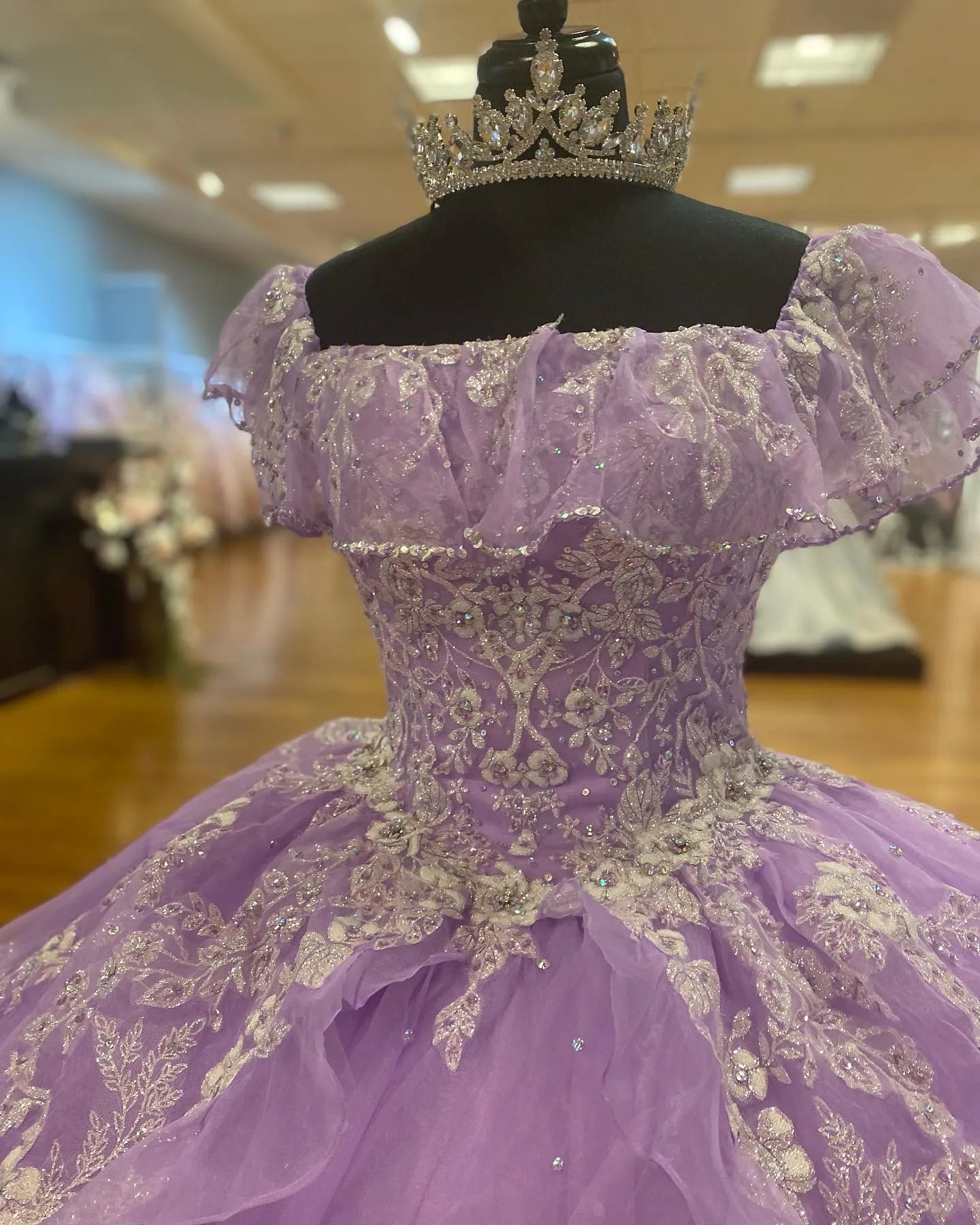 Vestido de fiesta de tul morado con hombros descubiertos, corte A, estilo fantasía, para noche y cumpleaños, TP2716