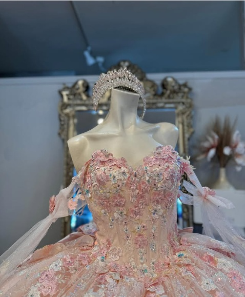 Vestido de princesa rosa claro con escote corazón y lazo, corte A, para fiesta de noche, TP2767