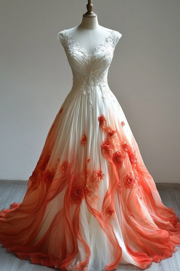 Hermoso vestido de noche largo de tul con escote en V y apliques de flores 3D, estilo vintage, corte A, TP2781