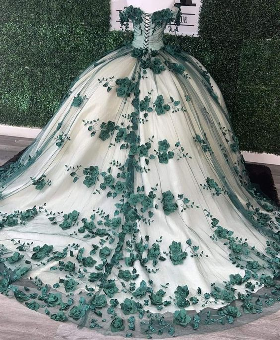 Red Off The Shoulder 3D Flowers Sweet 16 Party Dress Quinceanera Dresses SH822