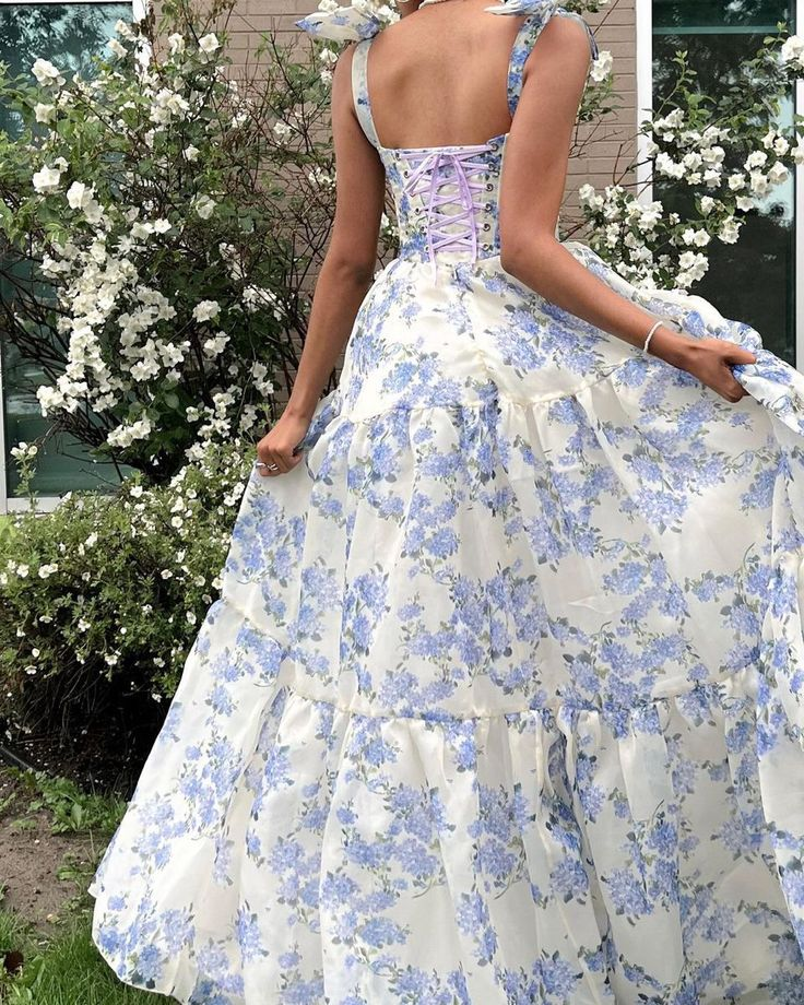 Vestidos de noche de fiesta de gasa con estampado floral especial y corte A