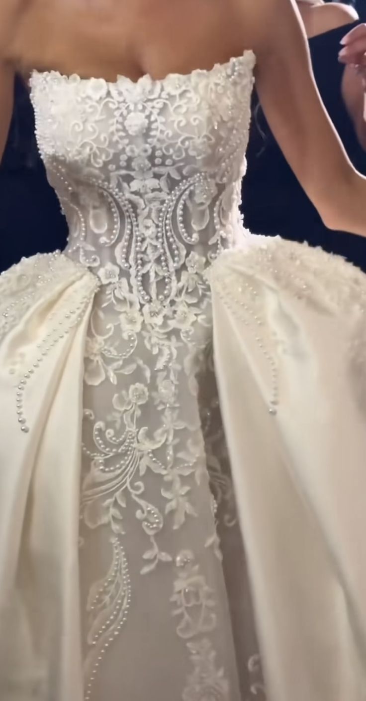 Vestido de novia modesto, vestido de fiesta sin tirantes, blanco, de satén, largo, con guantes, W0105