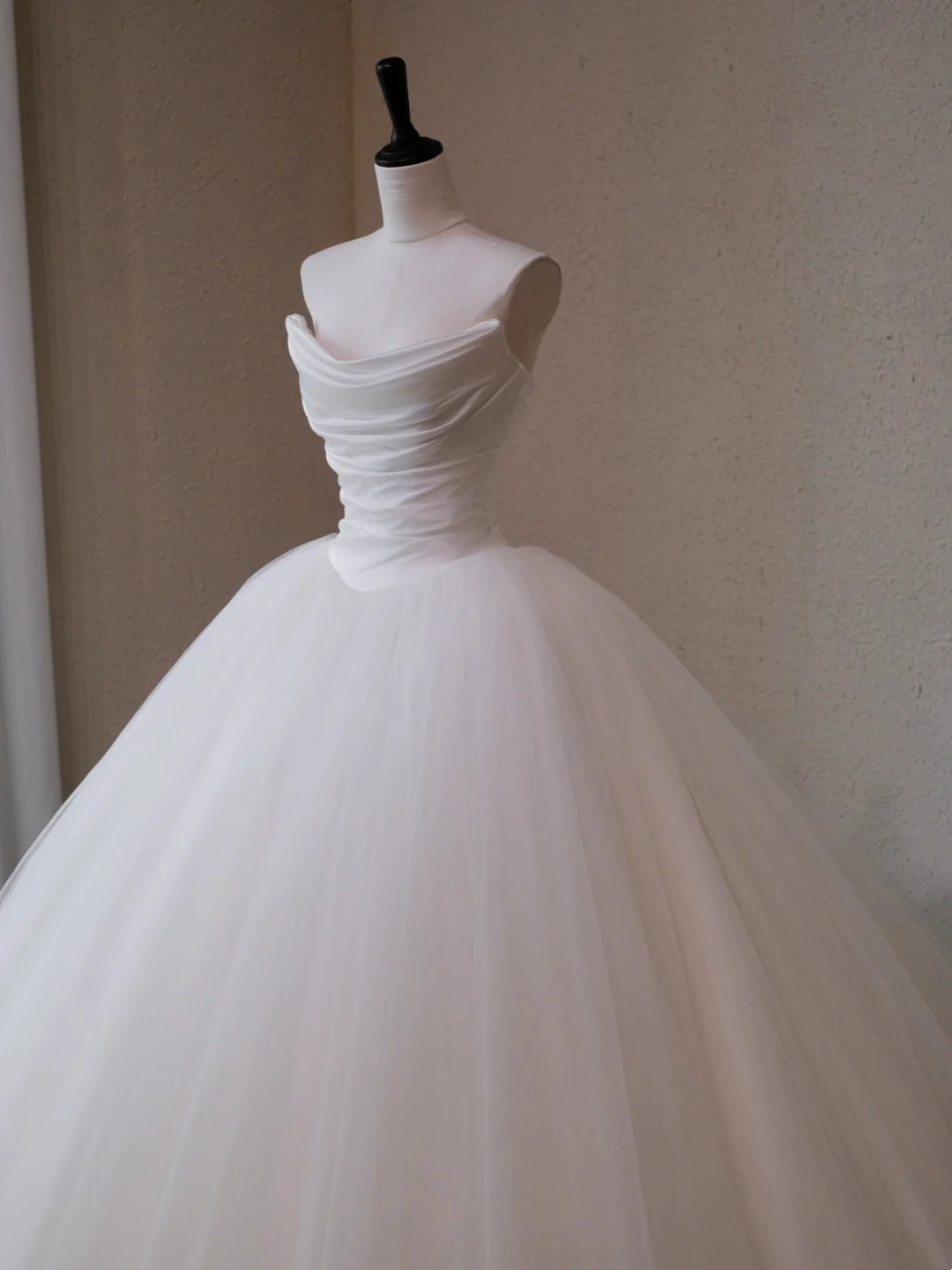 Vestido de novia modesto, vestido de fiesta, escote corazón, tul blanco, largo, vestido de novia, W0125