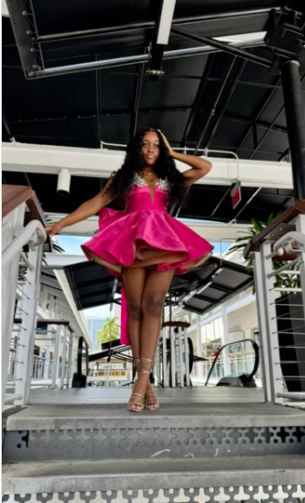 Elegante vestido de fiesta sin tirantes negro para niña, vestidos de cumpleaños de verano para adolescentes, vestido rosa Hoco, minivestido para cumpleaños número 18, vestidos de cóctel W0485