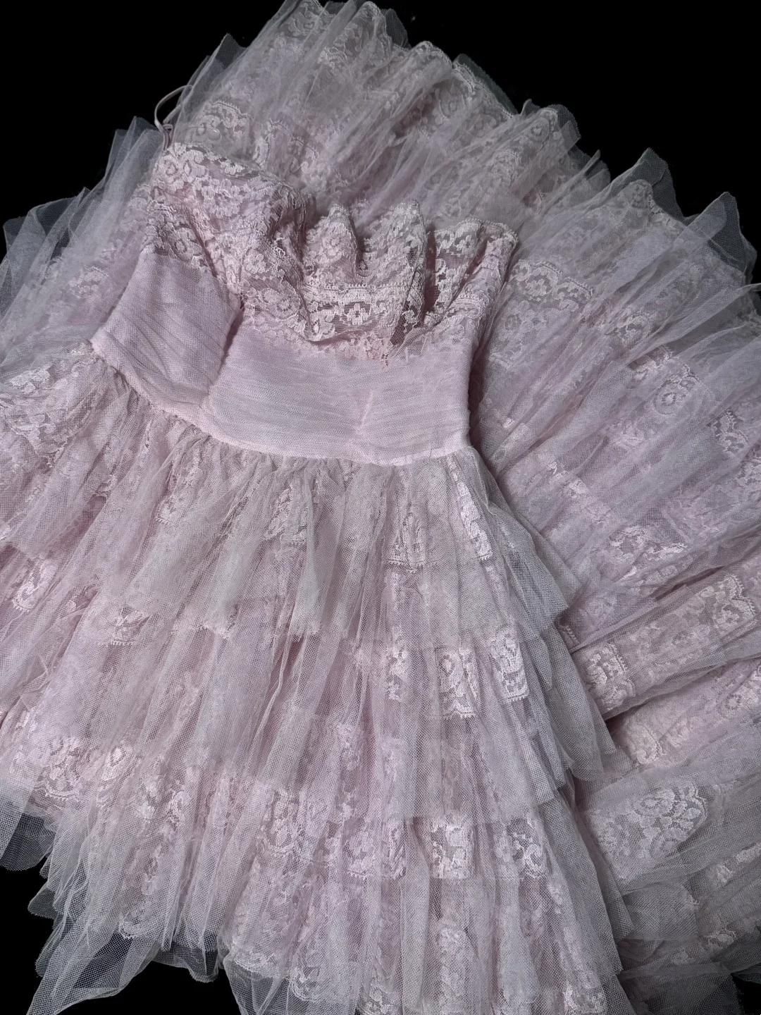 Hermoso vestido de fiesta sin tirantes de tul rosa claro, largo, para quinceañera, formal, de 15 años, para dulces 16, W839
