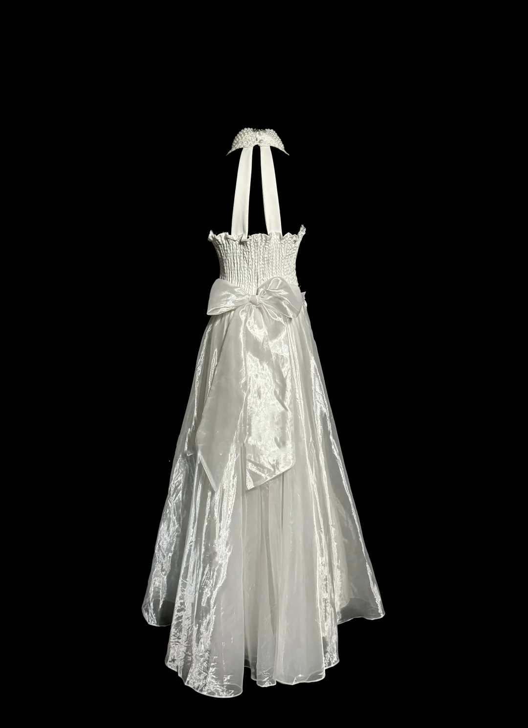 Vestido de novia vintage de los años 60, vestido de fiesta, cuello halter, blanco, sin mangas, encaje, vestidos de novia largos, elegantes vestidos de novia W840
