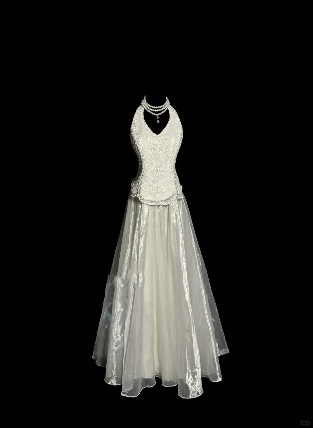 Vestido de novia vintage de los años 60, vestido de fiesta, cuello halter, blanco, sin mangas, encaje, vestidos de novia largos, elegantes vestidos de novia W840