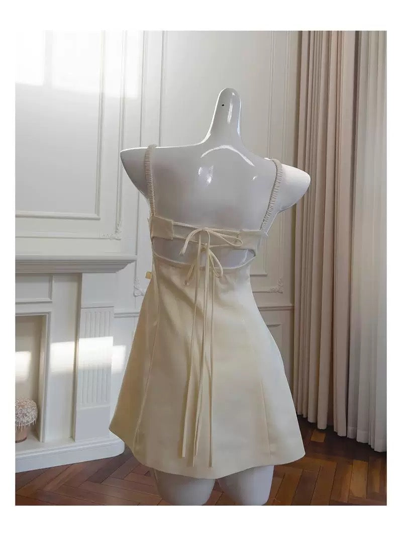 Bonitos vestidos de verano de satén sin mangas para adolescentes, de 16.º cumpleaños, estilo Hoco, minivestido para 18.º cumpleaños, vestidos de cóctel para mujer W909