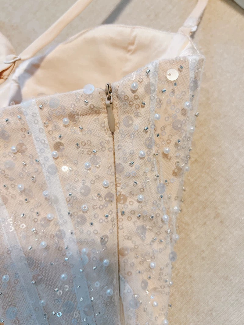 Vestido de fiesta corto de verano para octavo grado, corte A, tirantes finos, color champán, formal, de cóctel, para cumpleaños, W961