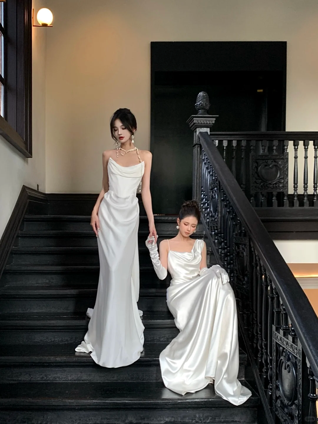 Vestido de novia sencillo de sirena sin tirantes, largo de verano, de satén blanco, para novia, WD084