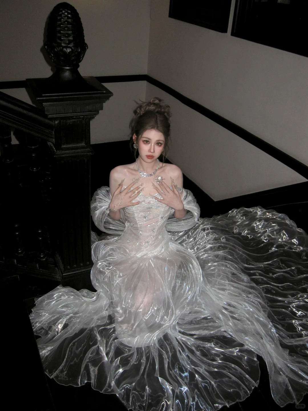Hermoso vestido de novia de sirena con escote corazón, blanco, largo, de lujo, WD096