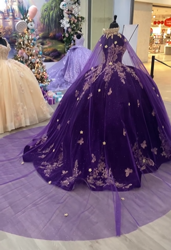 Vestidos de quinceañera de lujo de princesa morada, vestido de baile para dulces 16