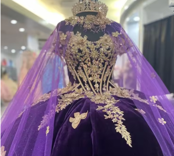 Vestidos de quinceañera de lujo de princesa morada, vestido de baile para dulces 16