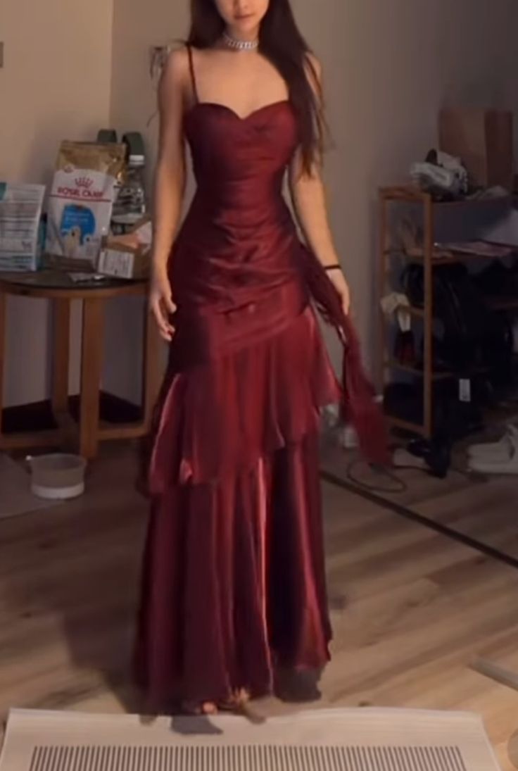 Vestidos largos de fiesta de moda burdeos, vestido formal de graduación
