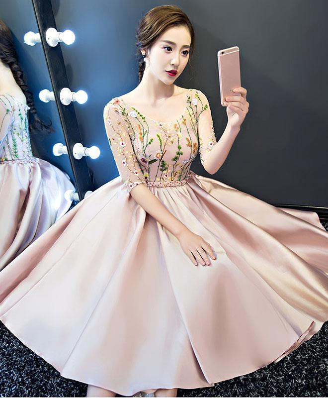 Vintage Style A-line party dress Pink Homecoming Dresses cg22640