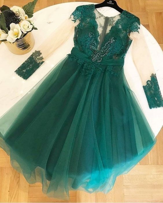 Elegant Dark Green Short Homecoming Dresses cg22978