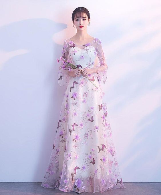 Unique tulle purple long prom dress, tulle purple evening dress cg23728