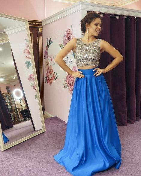 New Arrival Prom Dress,O-Neck Prom Dress,Two Pieces Prom Dress,Beading Prom Dress,A-Line Prom Dress cg23744