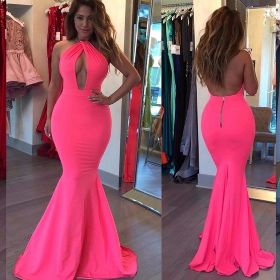 Long Prom Dresses, Halter Prom Dresses, Jersey Party Prom Dresses cg24796
