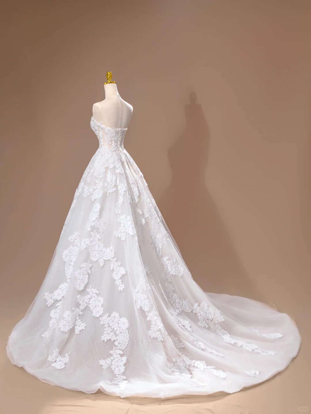 Vestido de novia princesa, vestido de baile, sin tirantes, de encaje, blanco, largo, DH2793