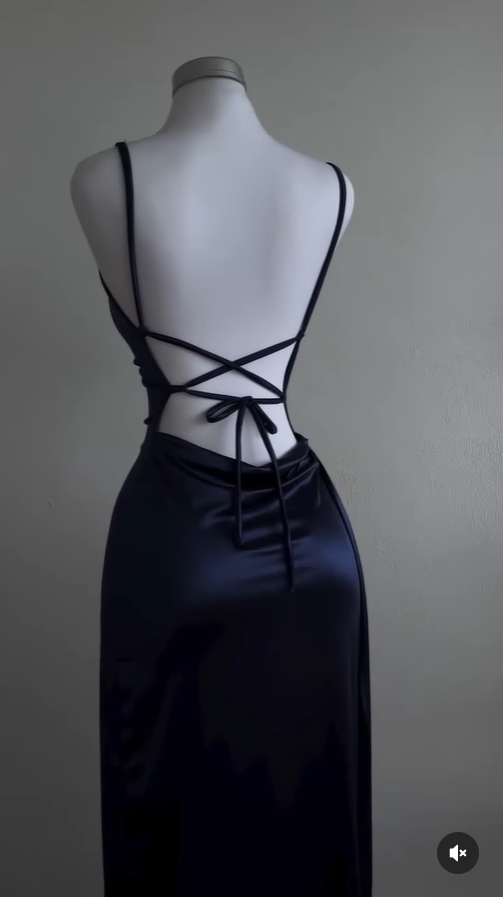 Vestido largo de satén azul marino para fiesta de graduación, vestidos de noche para bodas