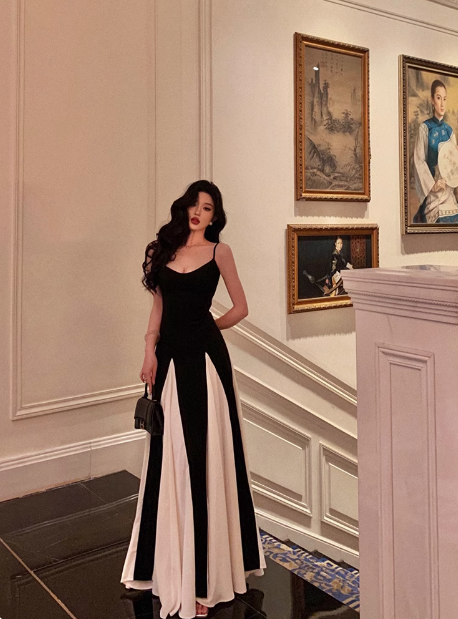 Vestido elegante de fiesta de cumpleaños número 18, corte A, tirantes finos, negro, sin mangas, atuendos de cumpleaños, ideas para vestidos de cumpleaños para mujeres DP561