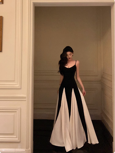Vestido elegante de fiesta de cumpleaños número 18, corte A, tirantes finos, negro, sin mangas, atuendos de cumpleaños, ideas para vestidos de cumpleaños para mujeres DP561