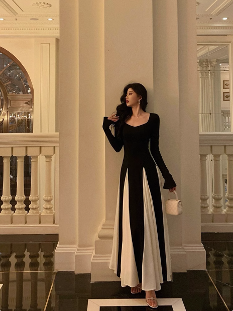 Vestido elegante de fiesta negro cuadrado sin mangas para 18 cumpleaños, corte A, atuendos de cumpleaños, ideas para vestidos de cumpleaños para mujeres DP562