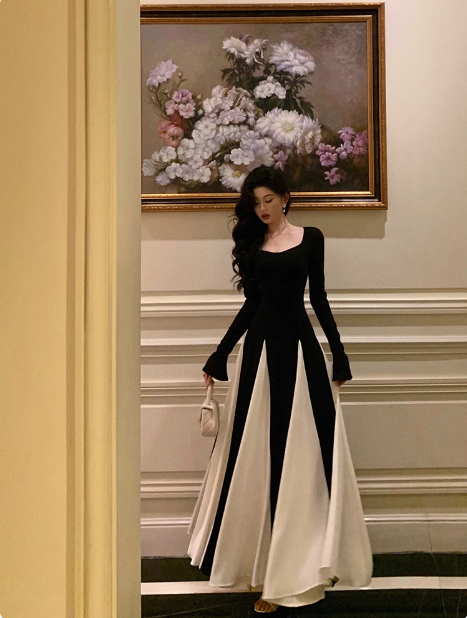 Vestido elegante de fiesta negro cuadrado sin mangas para 18 cumpleaños, corte A, atuendos de cumpleaños, ideas para vestidos de cumpleaños para mujeres DP562