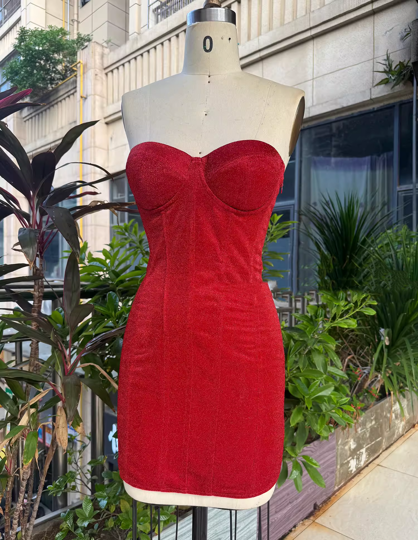 Retro Strapless Sweetheart Lace-up Design Sheath Satin Party Dress Homecoming Dresses TP3951