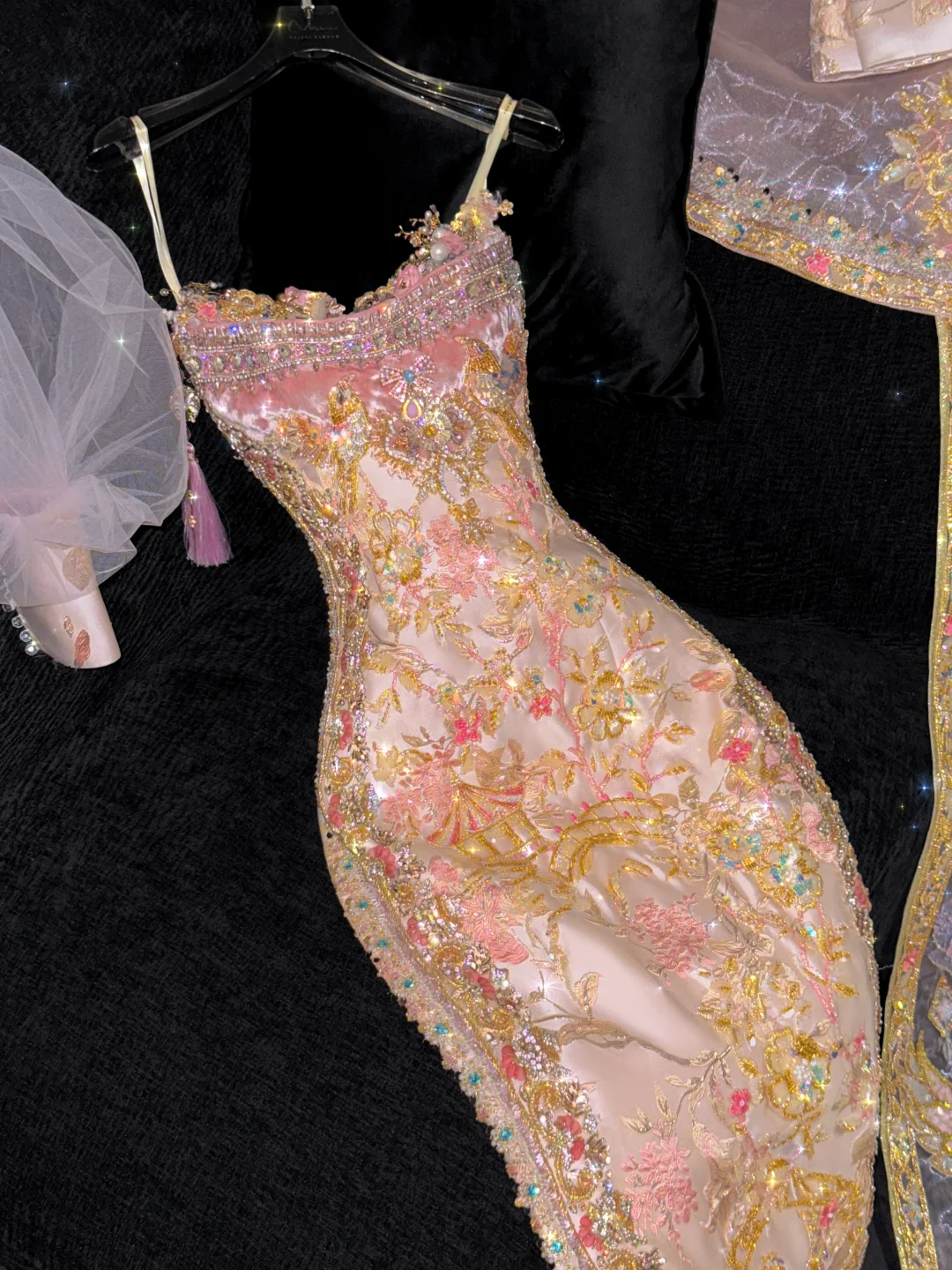 Hermoso vestido de noche con lentejuelas brillantes y bordado exquisito, diseño de sirena, vestido de fiesta, atuendo TP4161