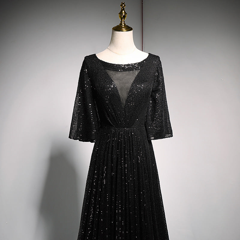 Black evening dress sequin dress party dress prom dress fg141