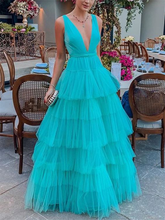 Mesh Cake Dress Suspender High Waist Dress Prom Dress Party Dress fg401