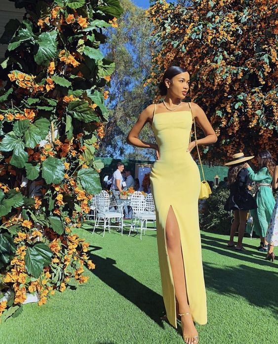 yellow sexy Prom Dresses new arrive evening dress fg980