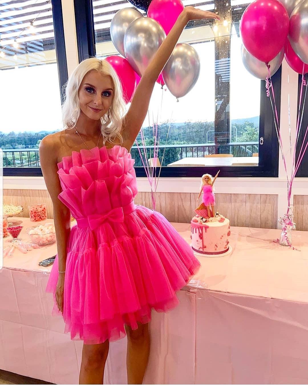Pretty homecoming dress tulle prom dress mini prom dress fg987