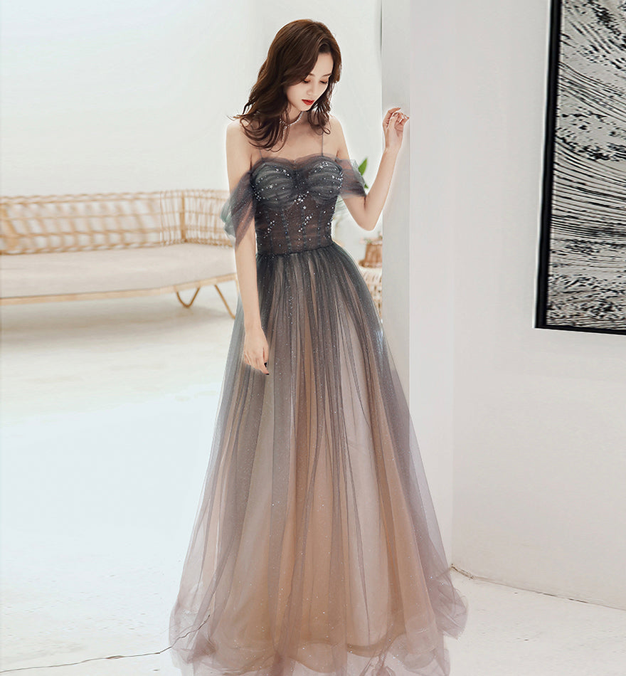 Stylish tulle long prom dress evening dress 8460