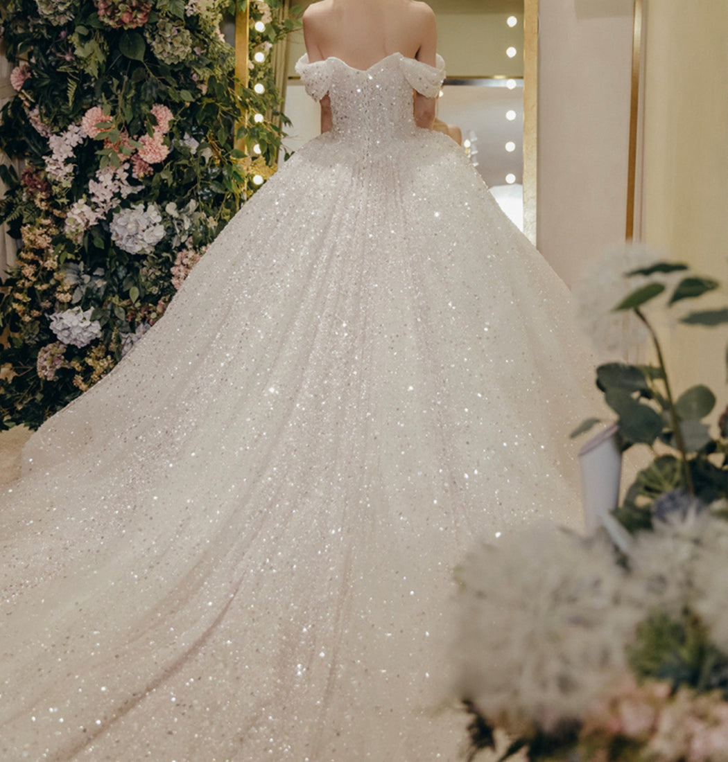 Amazing tulle sequins ball gown dress formal dress 8507