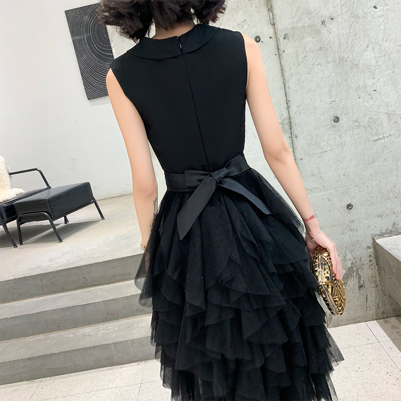 Black v neck short prom dress, evening dress 8022