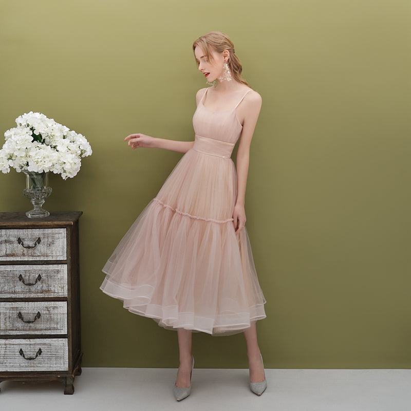 Cute green tulle short prom dress, green evening dress 8116