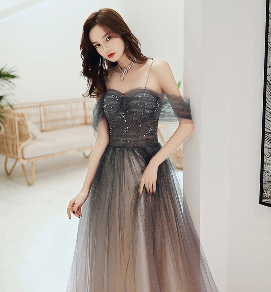 Stylish tulle long prom dress evening dress 8460