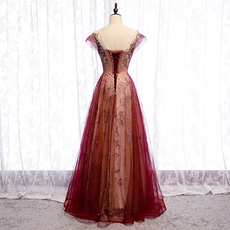 Stylish tulle sequins prom dress formal dress 8239