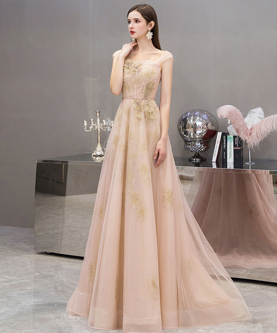 High quality A line tulle long prom dress formal dress 8288